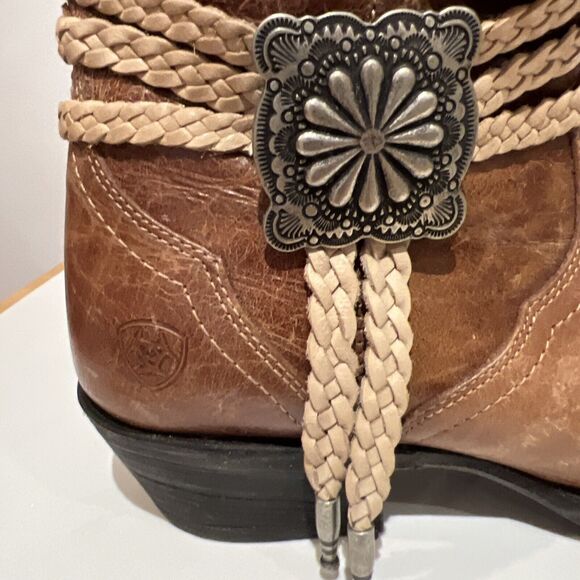 Brown Ariat Western Brown Bootie Naturally Distressed Leather Ankle Boots 8 B - Picture 9 of 16